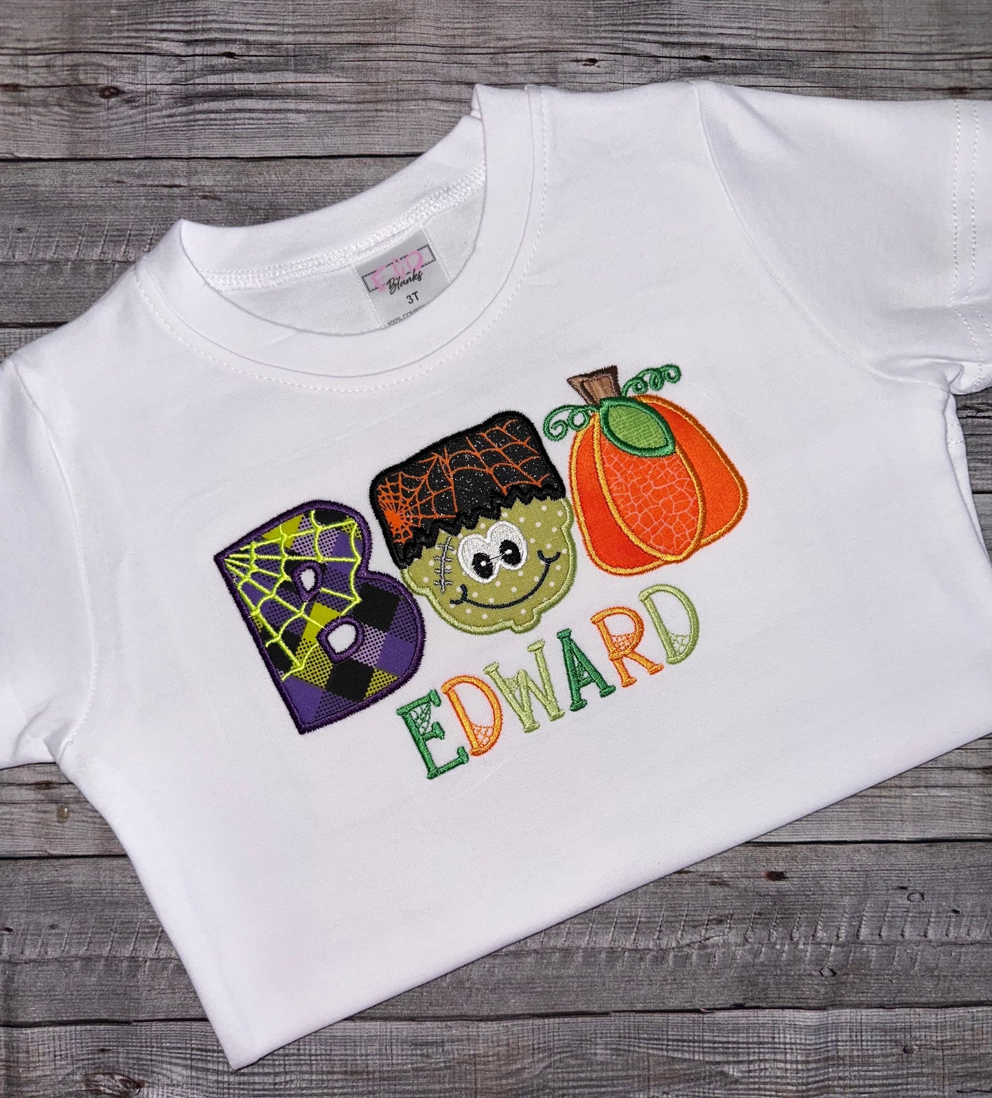 Halloween Shirt for kids- Applique BOO
