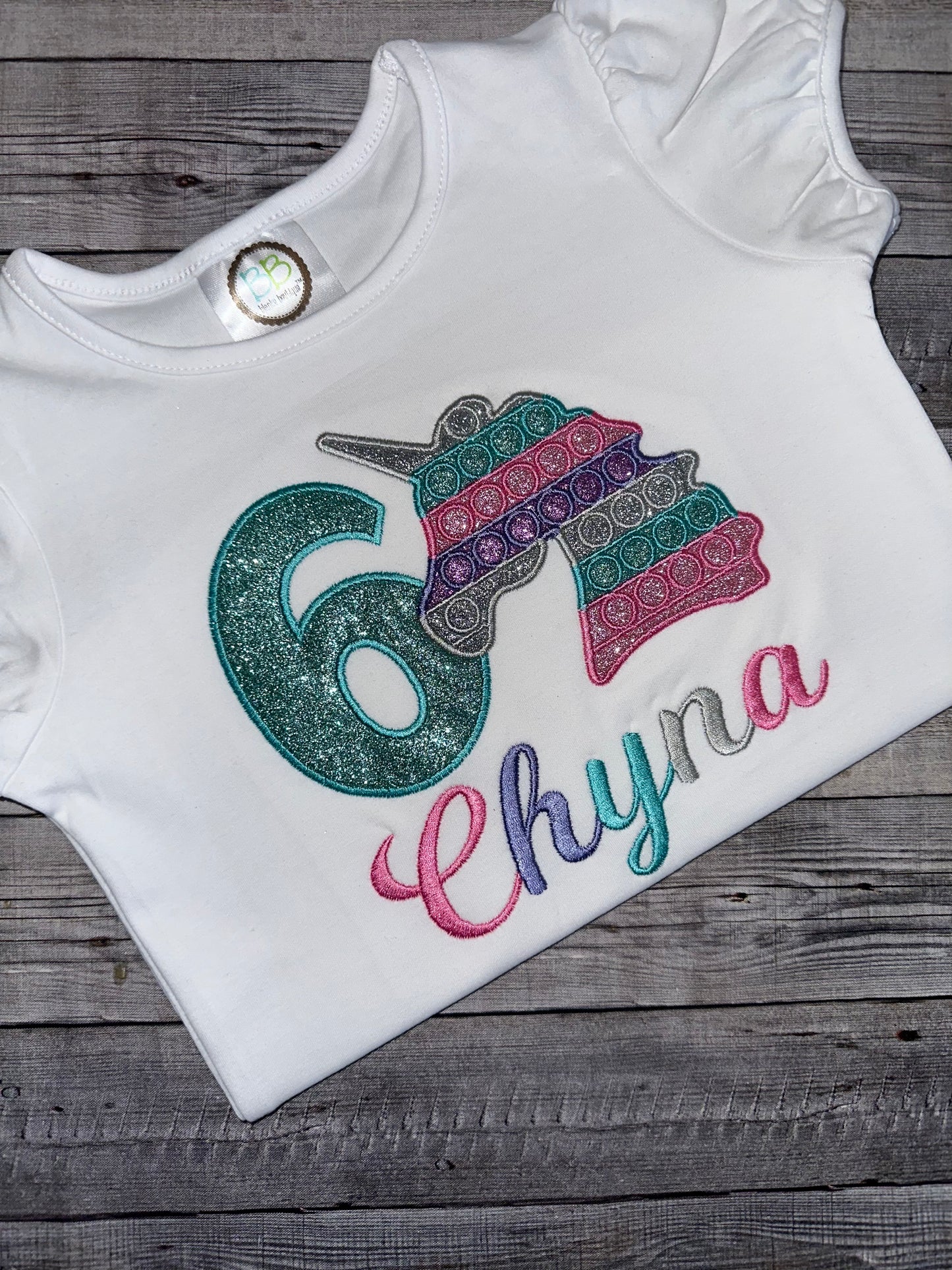 pop it unicorn birthday outfit for girls