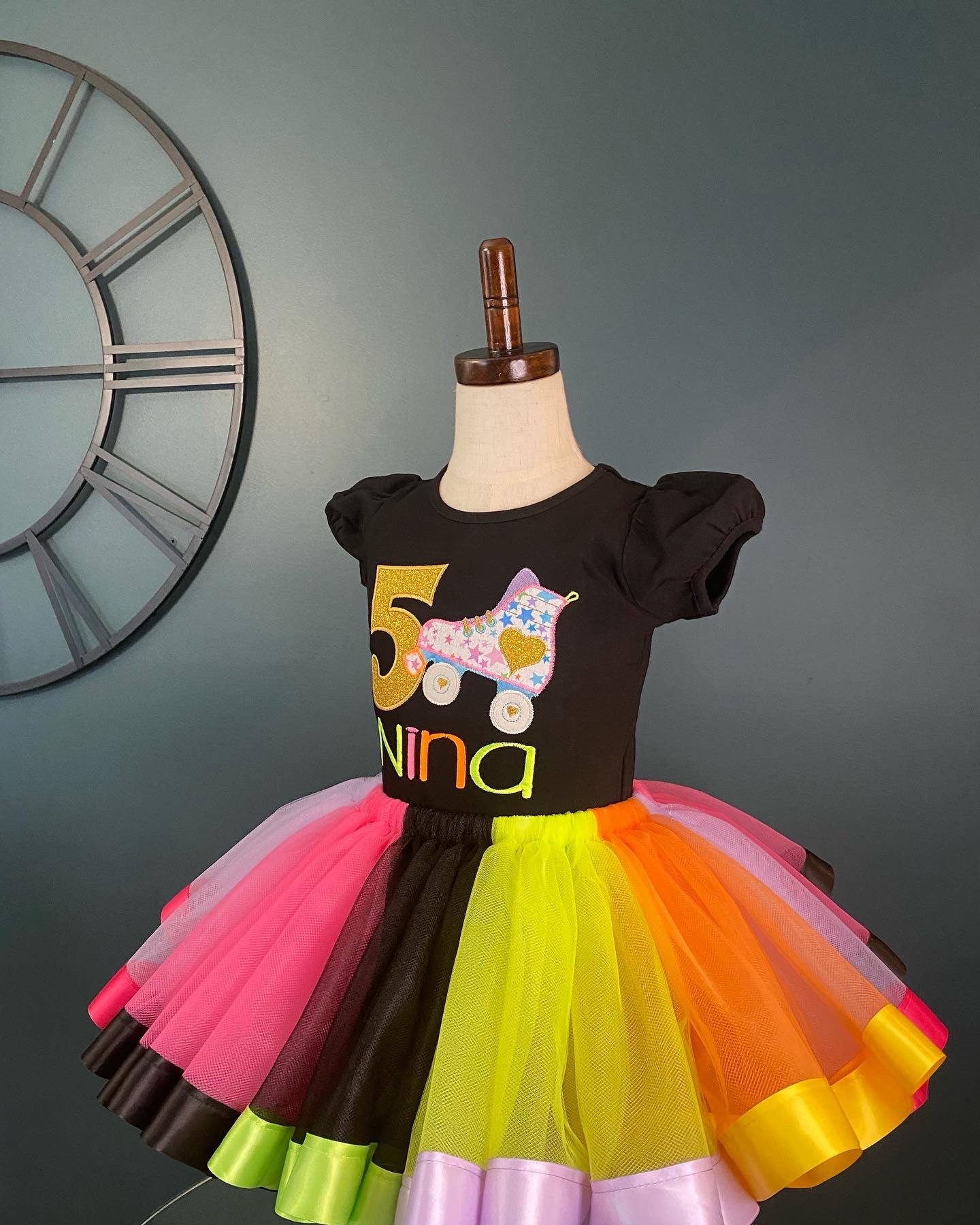 Skate theme birthday shirt and outfit for girls