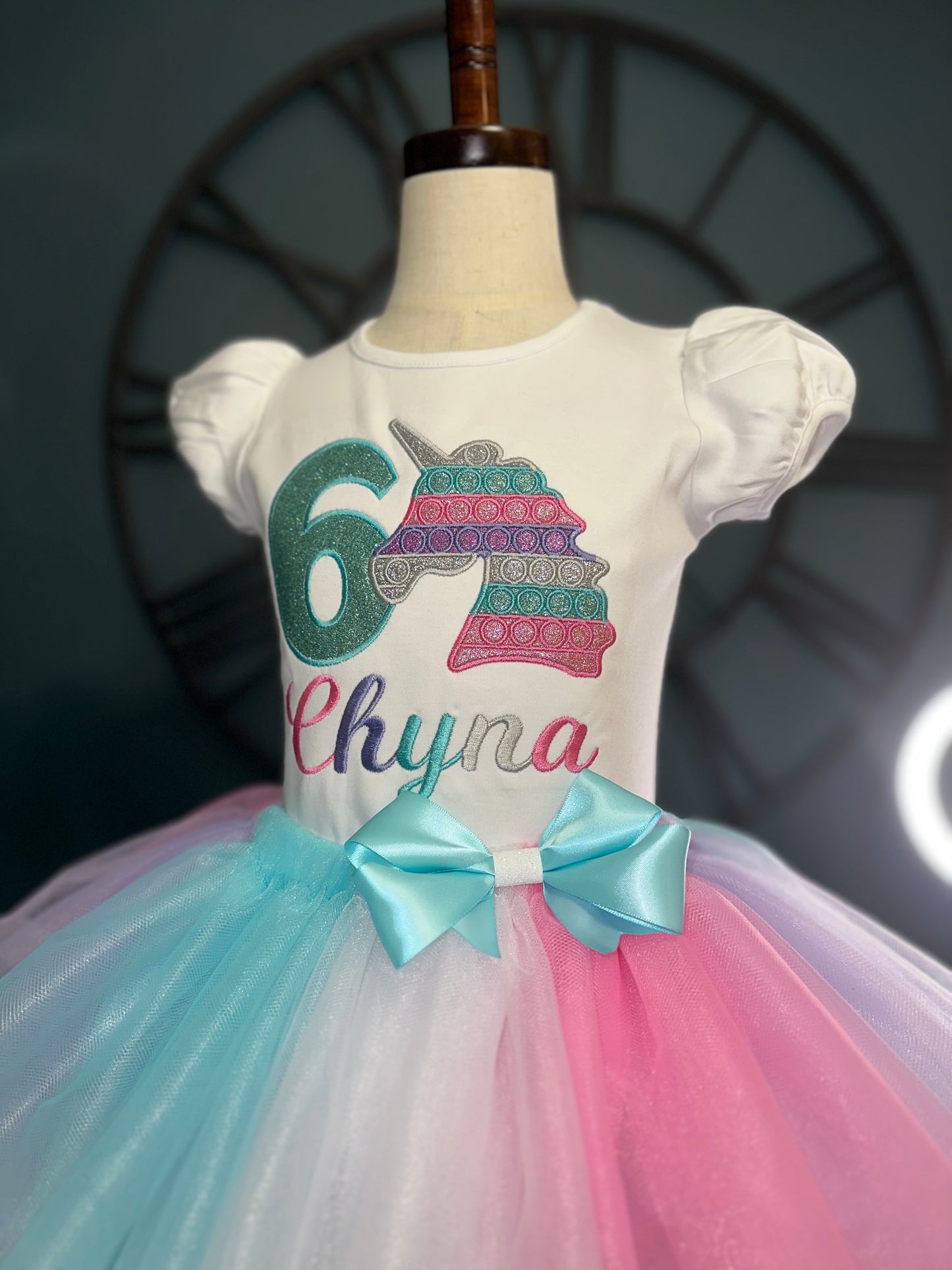 pop it unicorn birthday outfit for girls