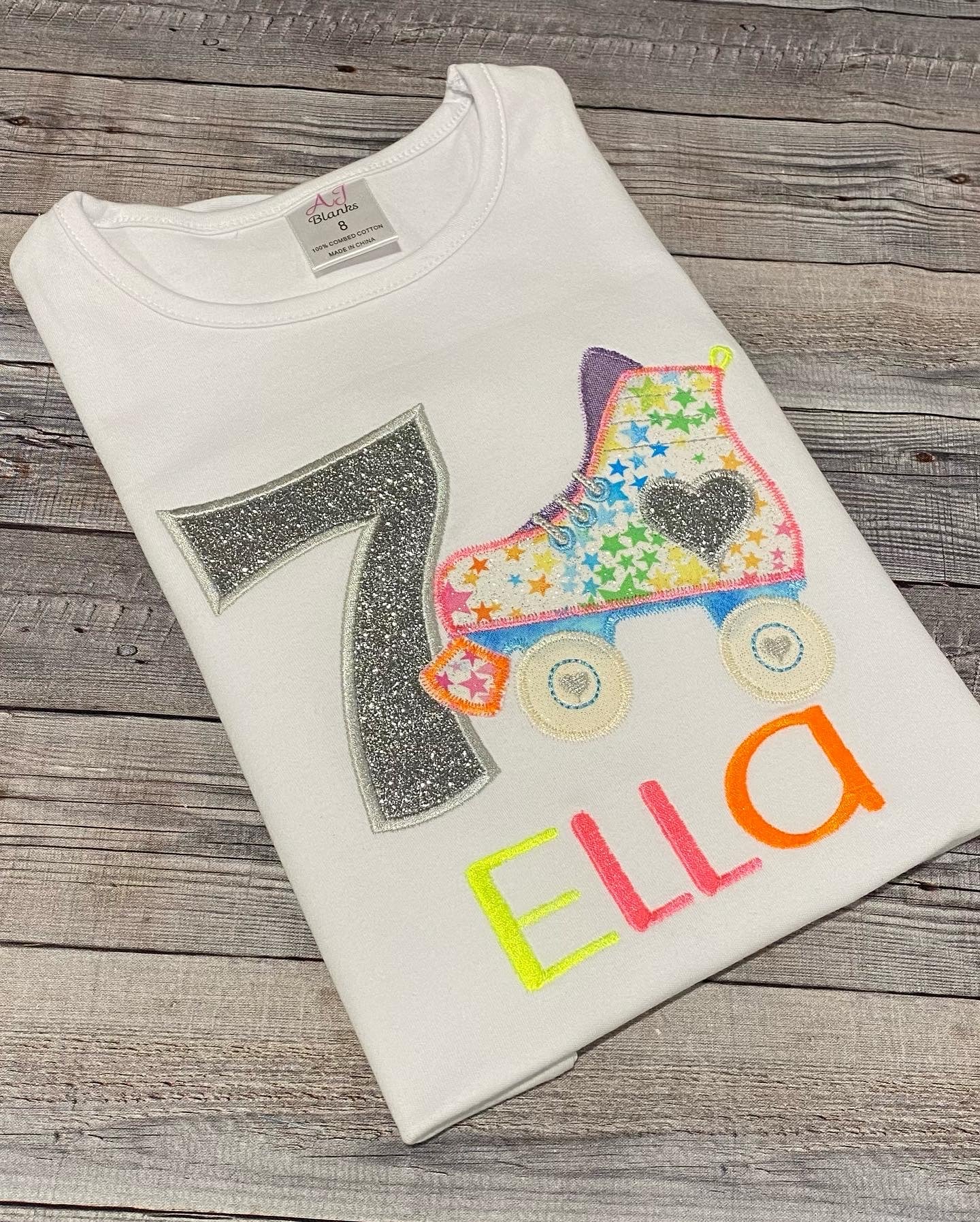 Skate Birthday party theme shirt for girls
