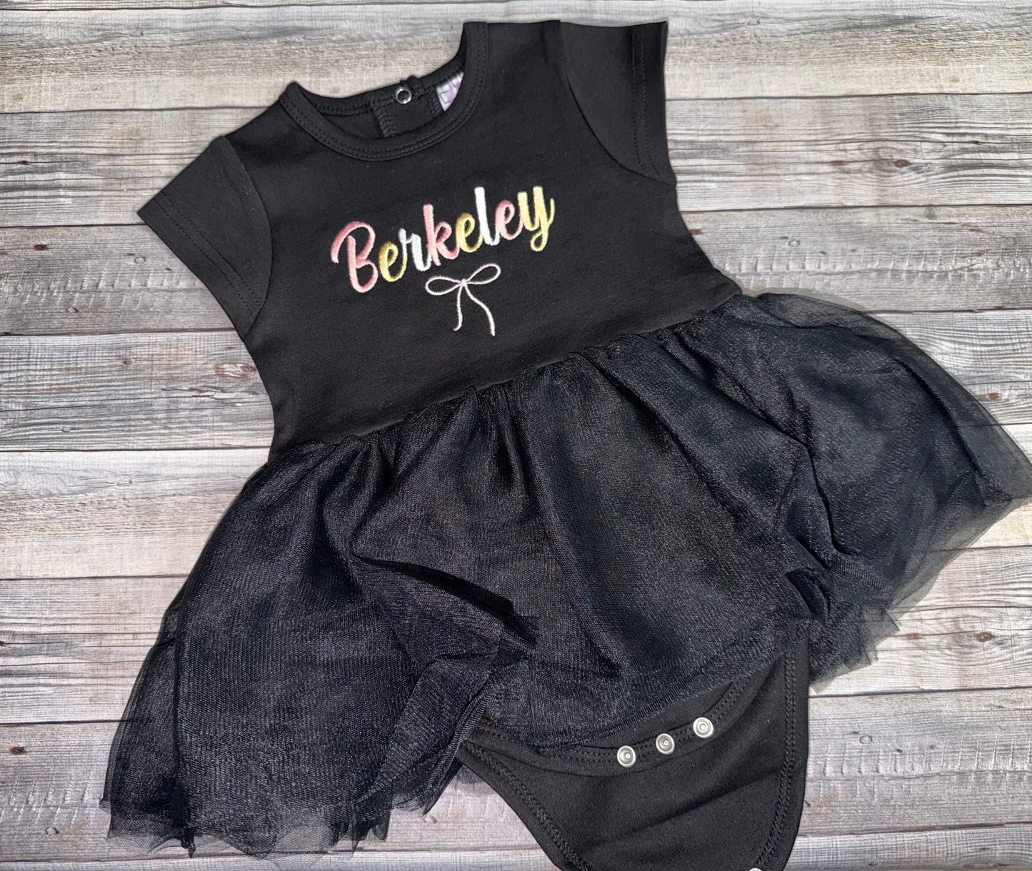 The Signature Black Tutu Romper β Personalized Name | Classic, Signature & Luxe Set