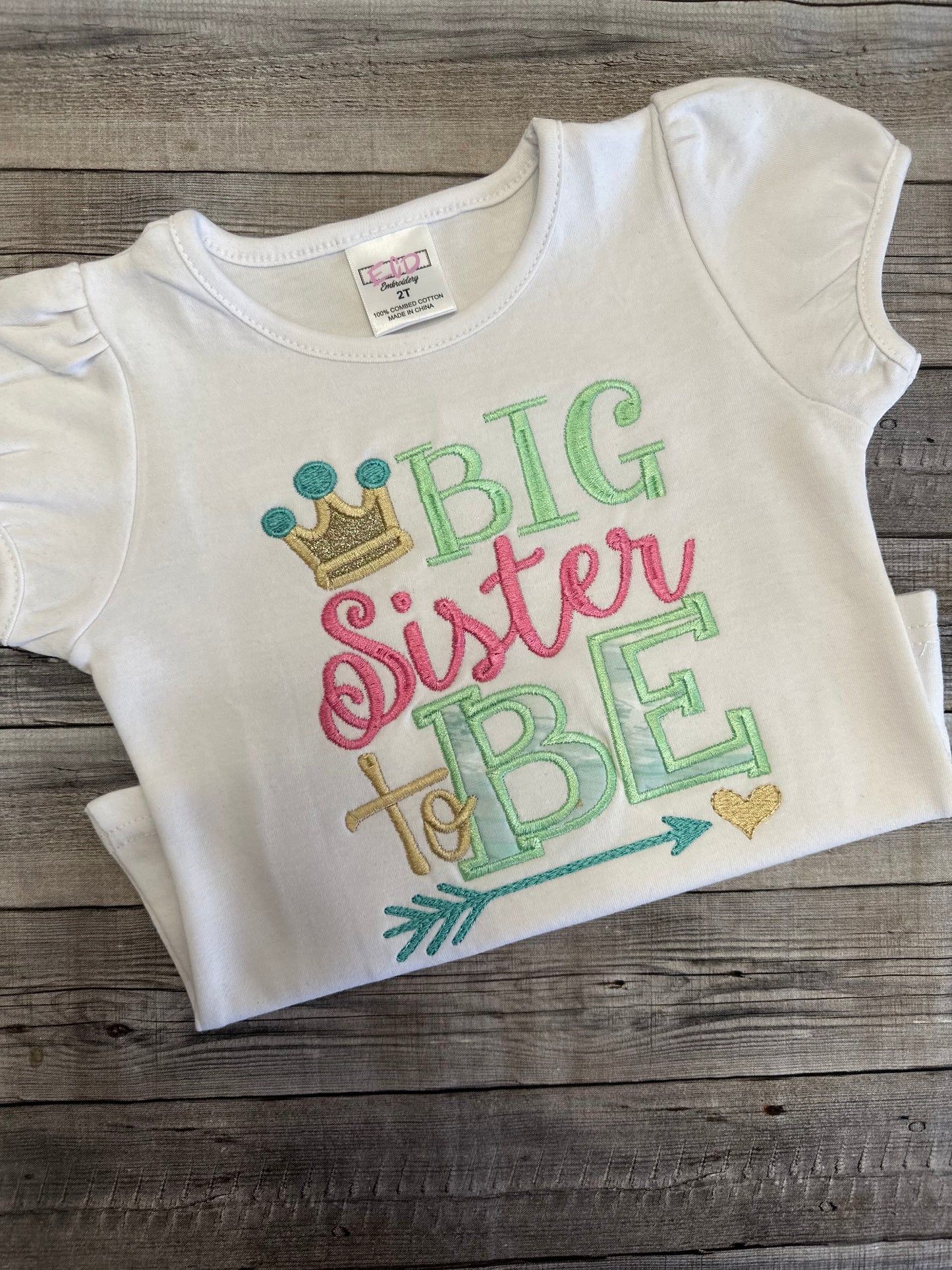 Big Sister to be shirt for girls