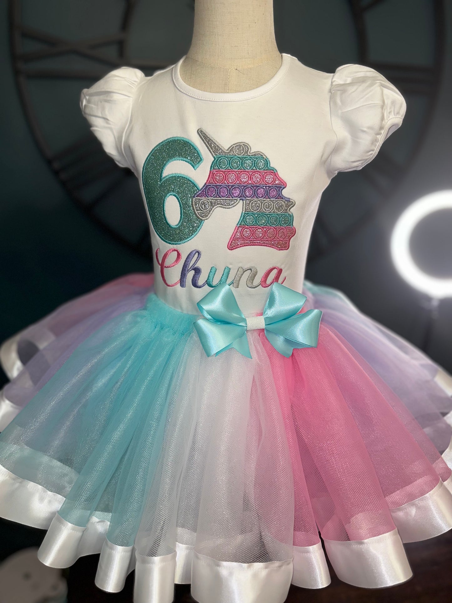 pop it unicorn birthday outfit for girls