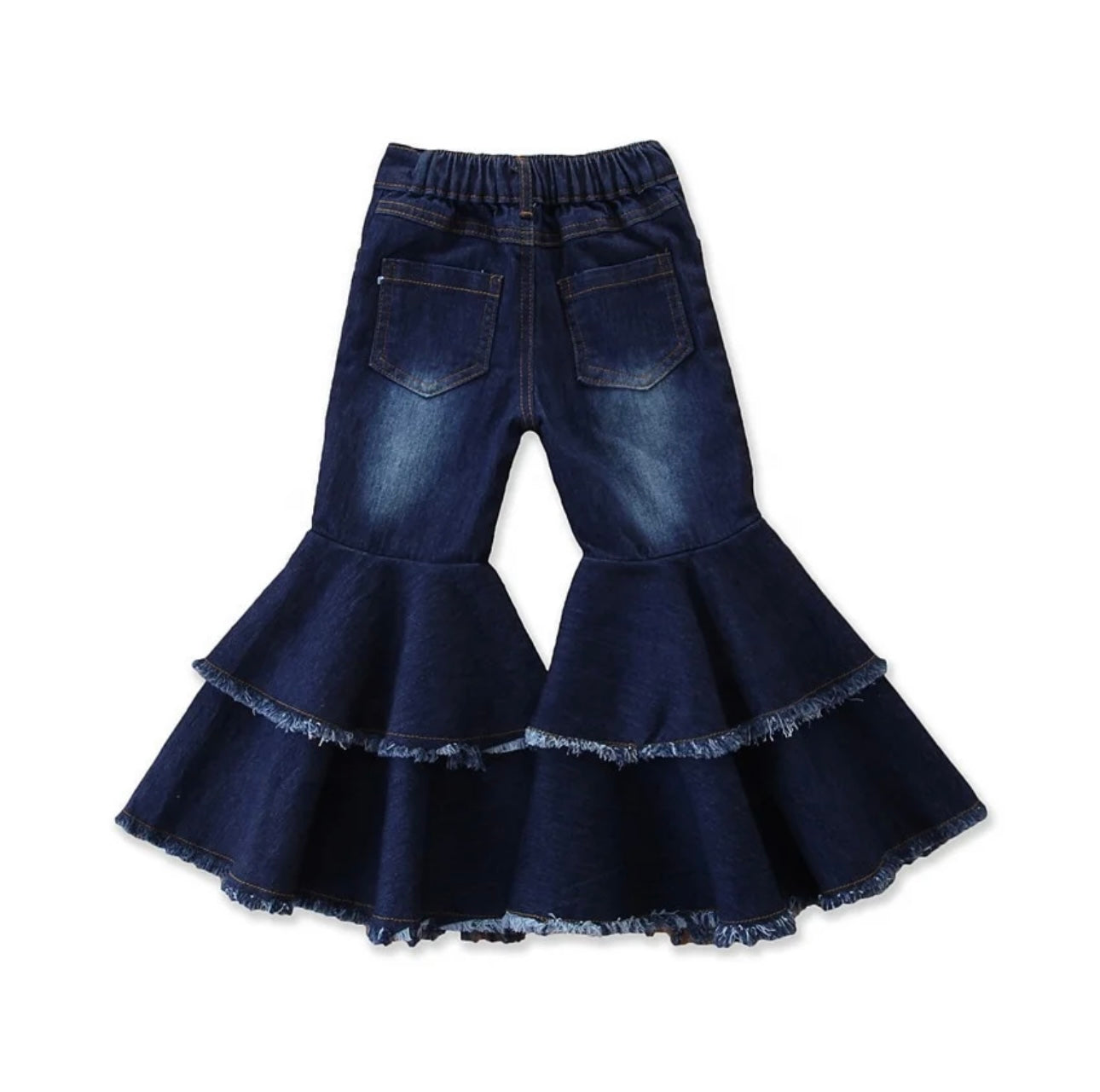 Denim bell bottom jeans for toddler girls