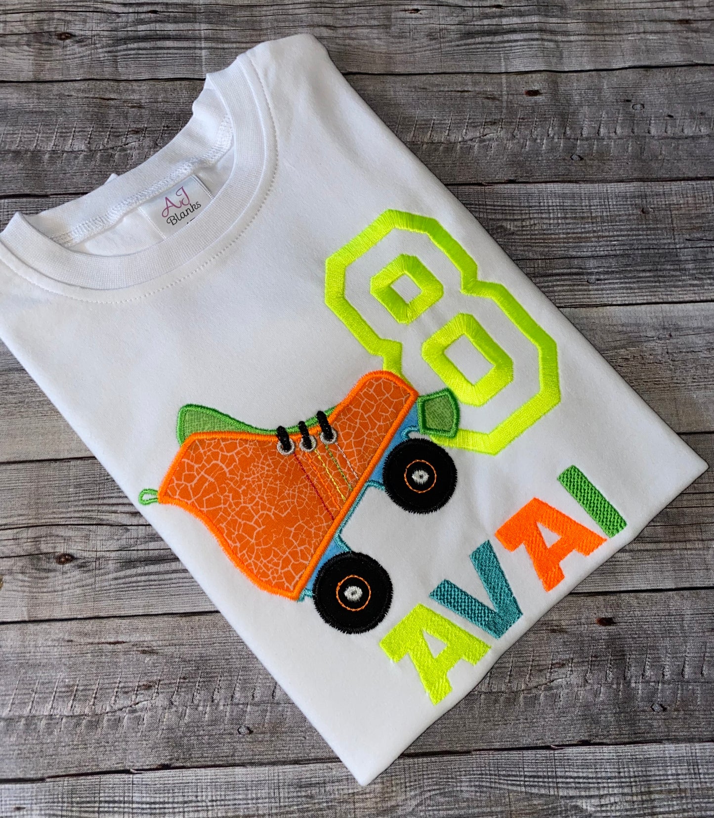 Skate theme birthday shirt for boys