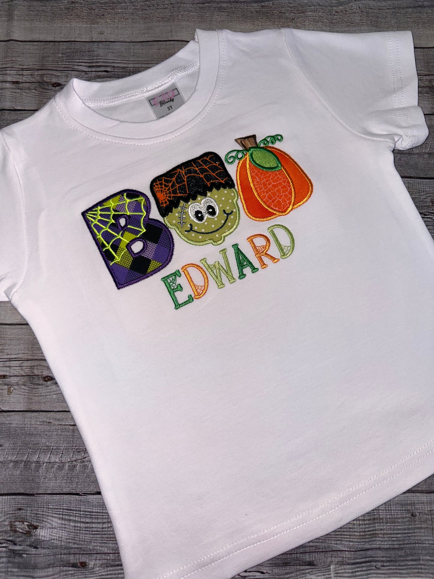 Halloween Shirt for kids- Applique BOO