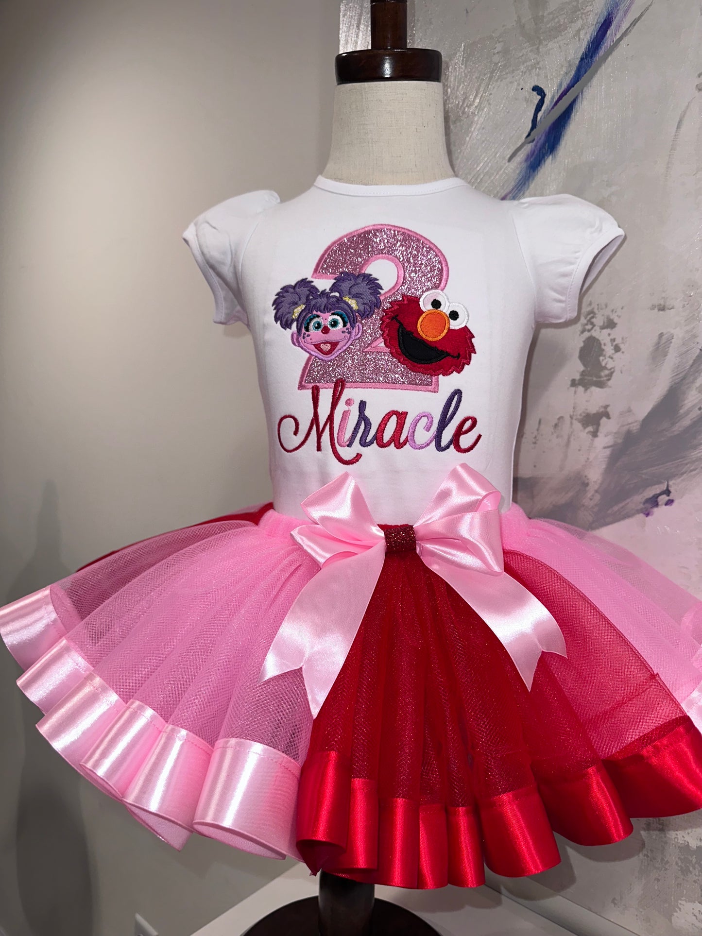 Sesame Street Inspired Birthday Tutu Outfit – Elmo & Abby Personalized Set