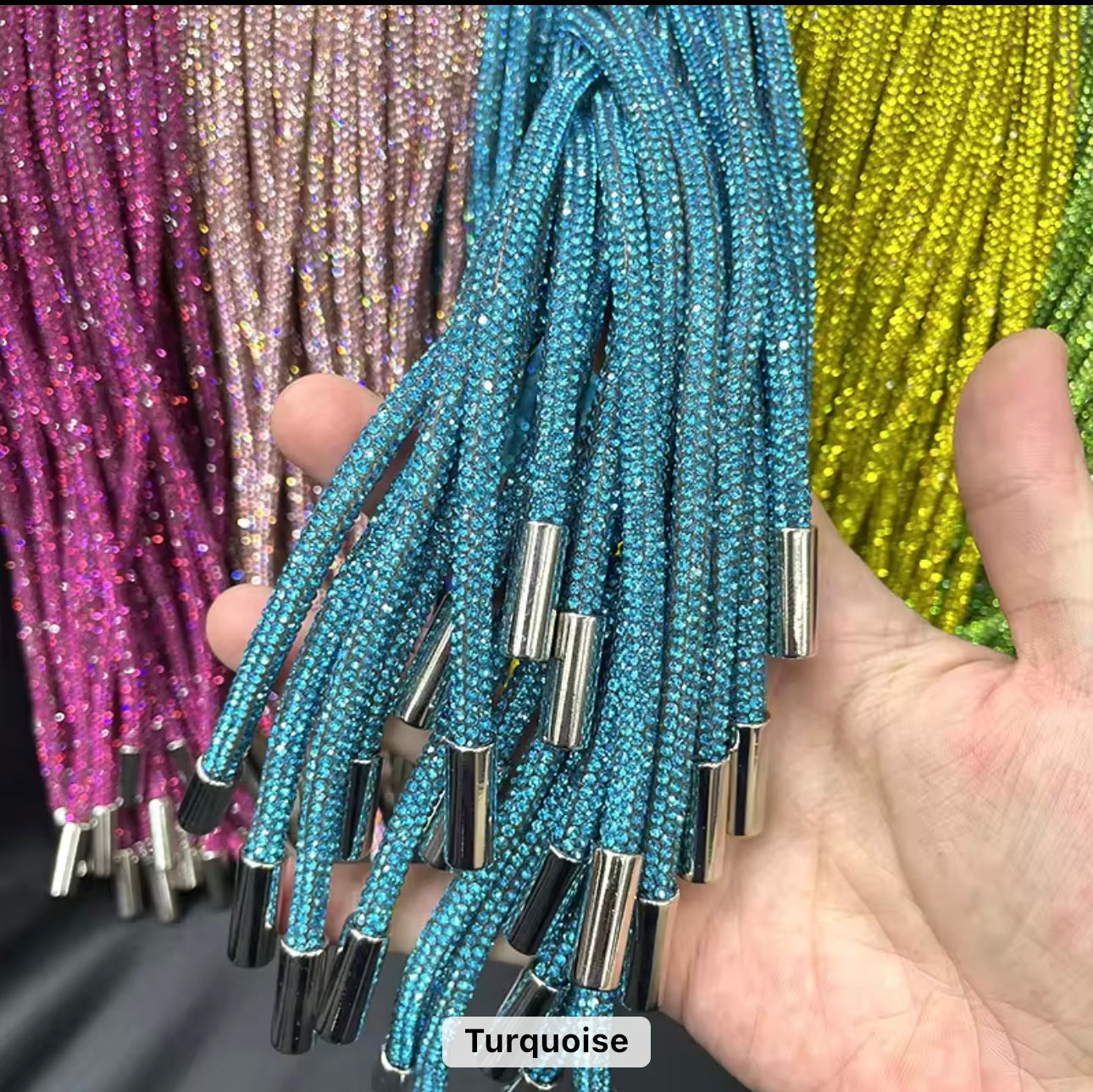 Rhinestone hoodie string/rope