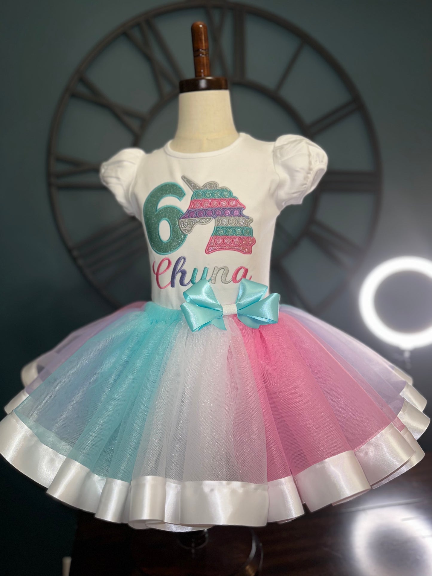 pop it unicorn birthday outfit for girls