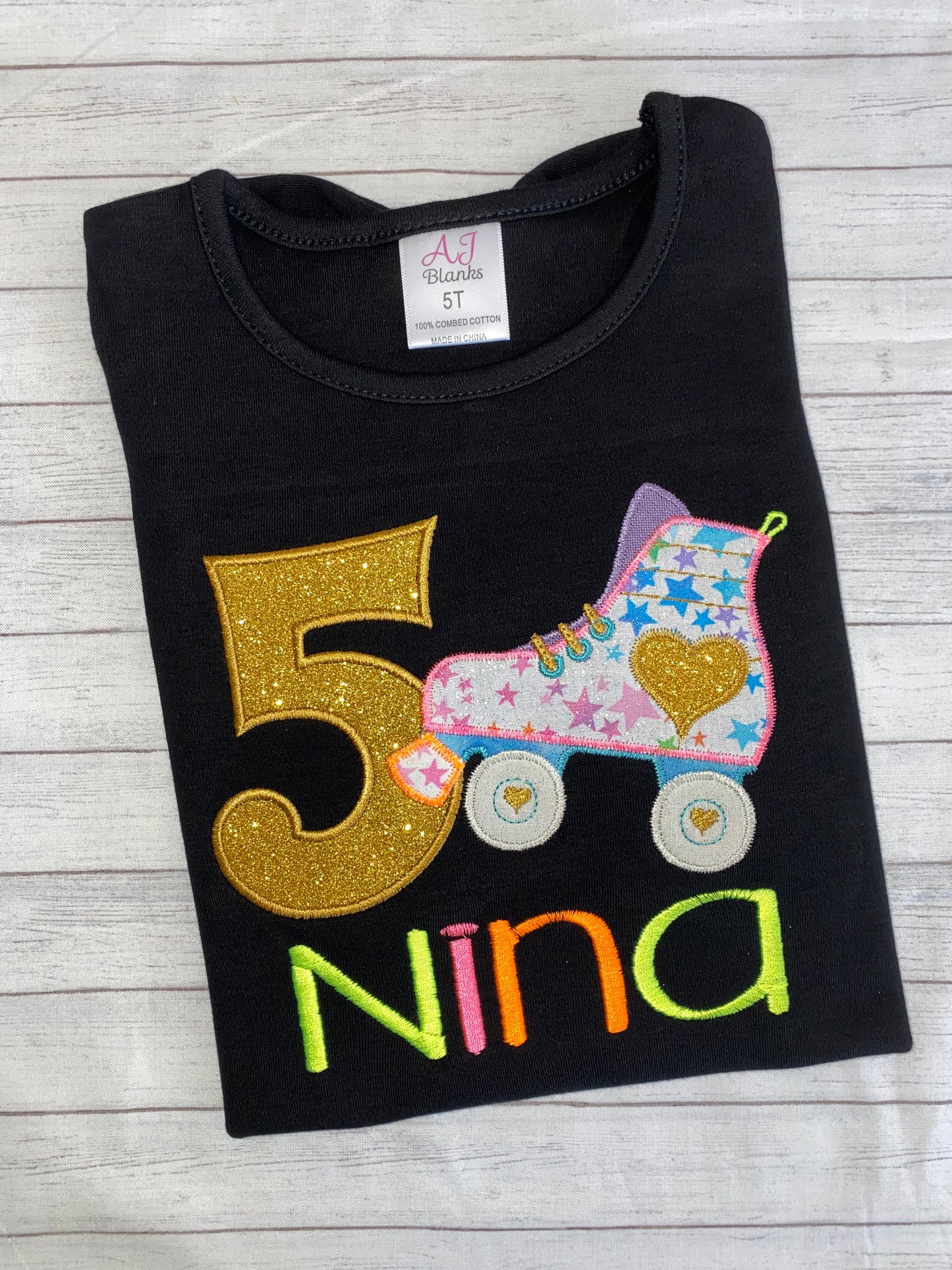 Skate theme birthday shirt and outfit for girls