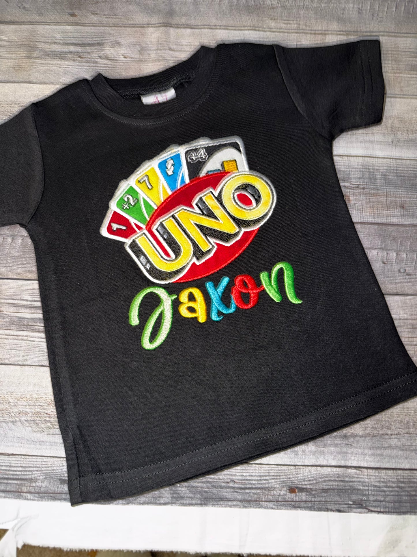 Personalized UNO Birthday Shirt for Boys – Custom Name UNO Card Shirt – Toddler Birthday Outfit