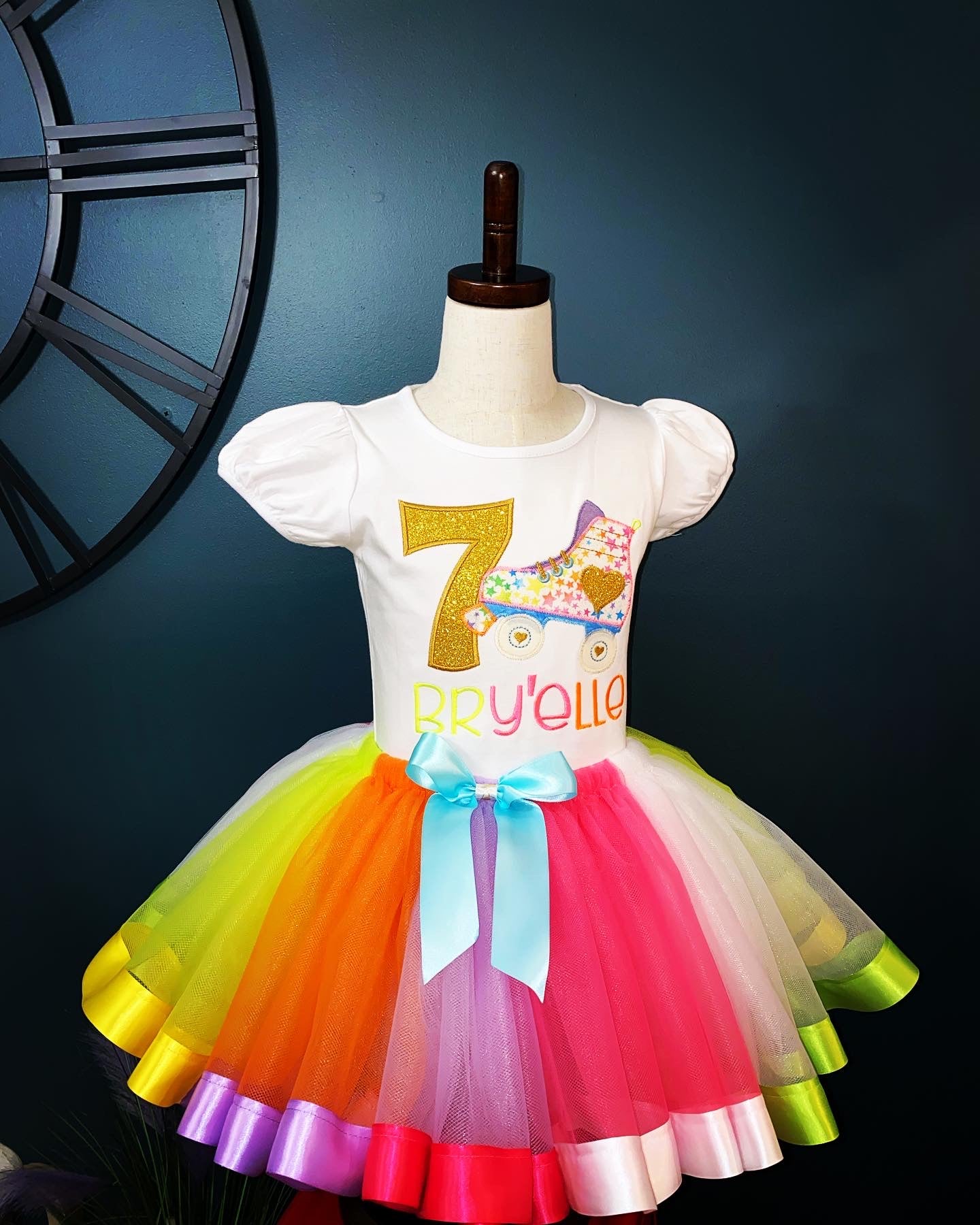 Skate theme birthday shirt and outfit for girls