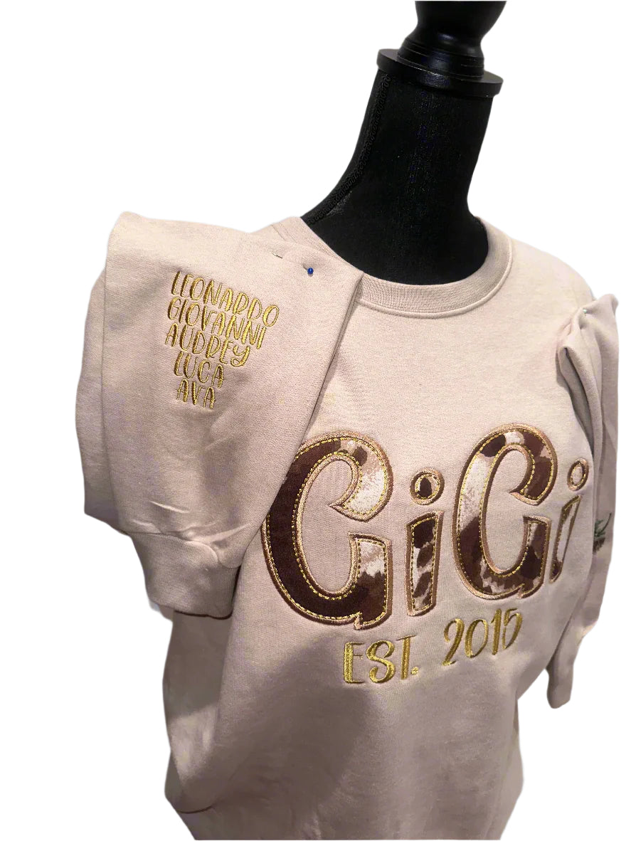 Personalizable Embroidered sweatshirt farmhouse theme