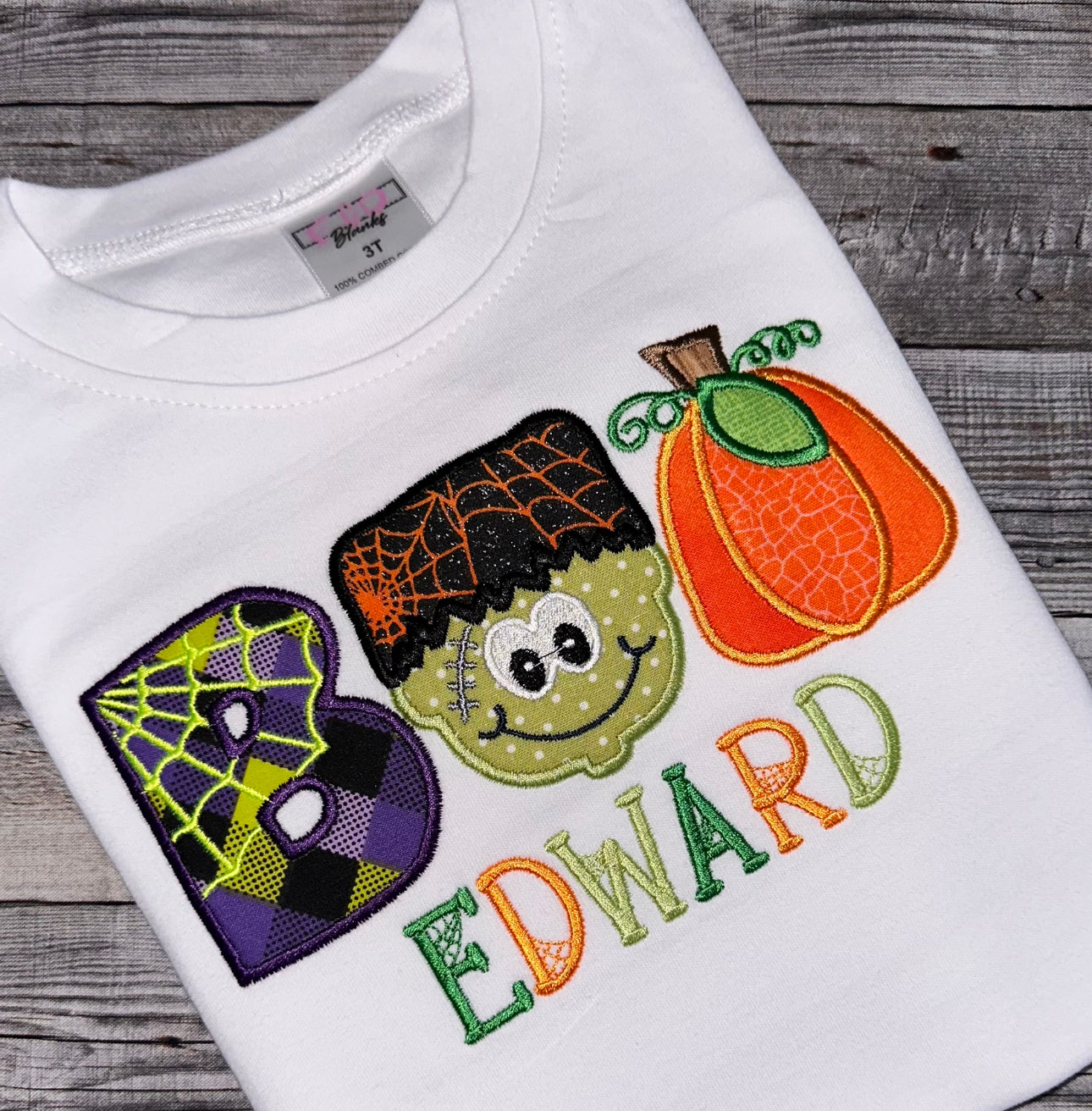 Halloween Shirt for kids- Applique BOO