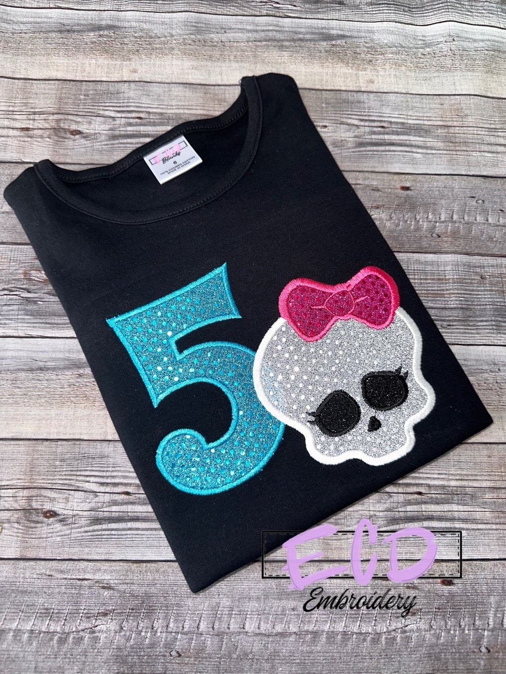 Embroidered monster high shirt for girls