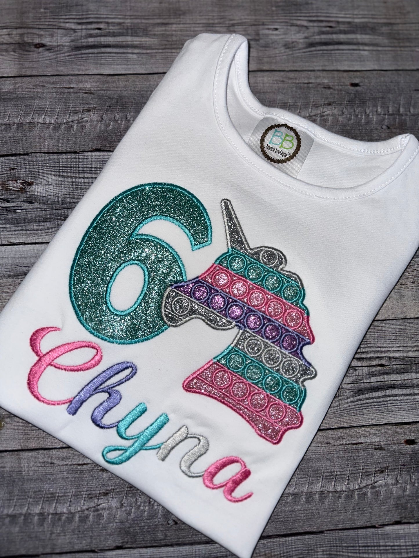 pop it unicorn birthday outfit for girls