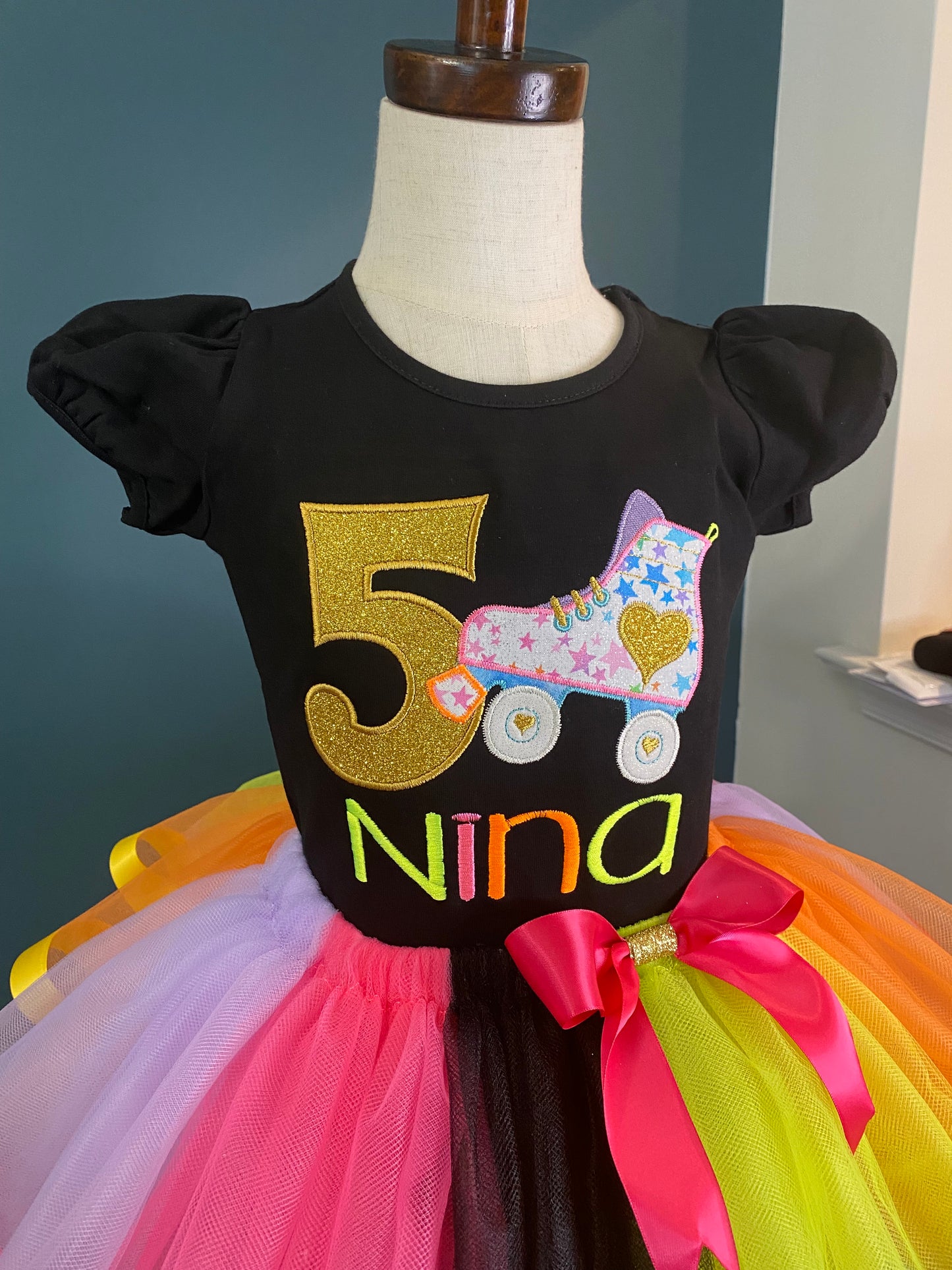 Skate theme birthday shirt and outfit for girls