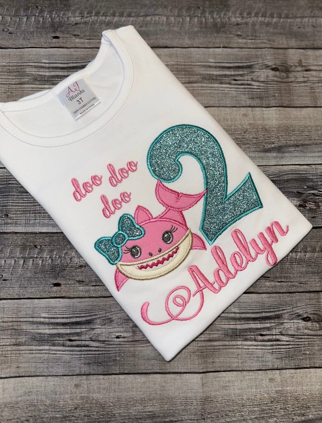 Shark birthday shirt for girls