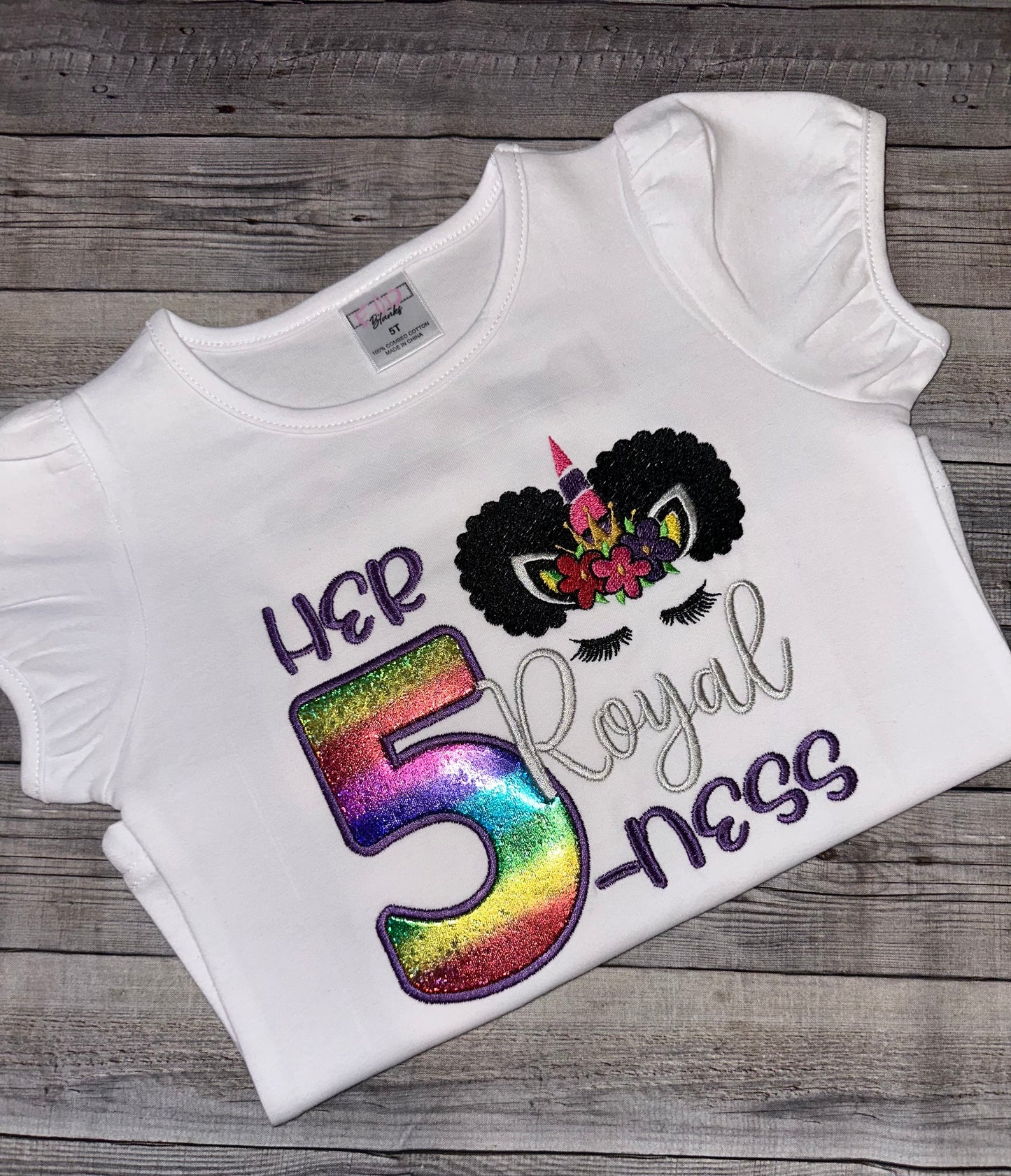Her Royal Five-ness birthday shirt for girls