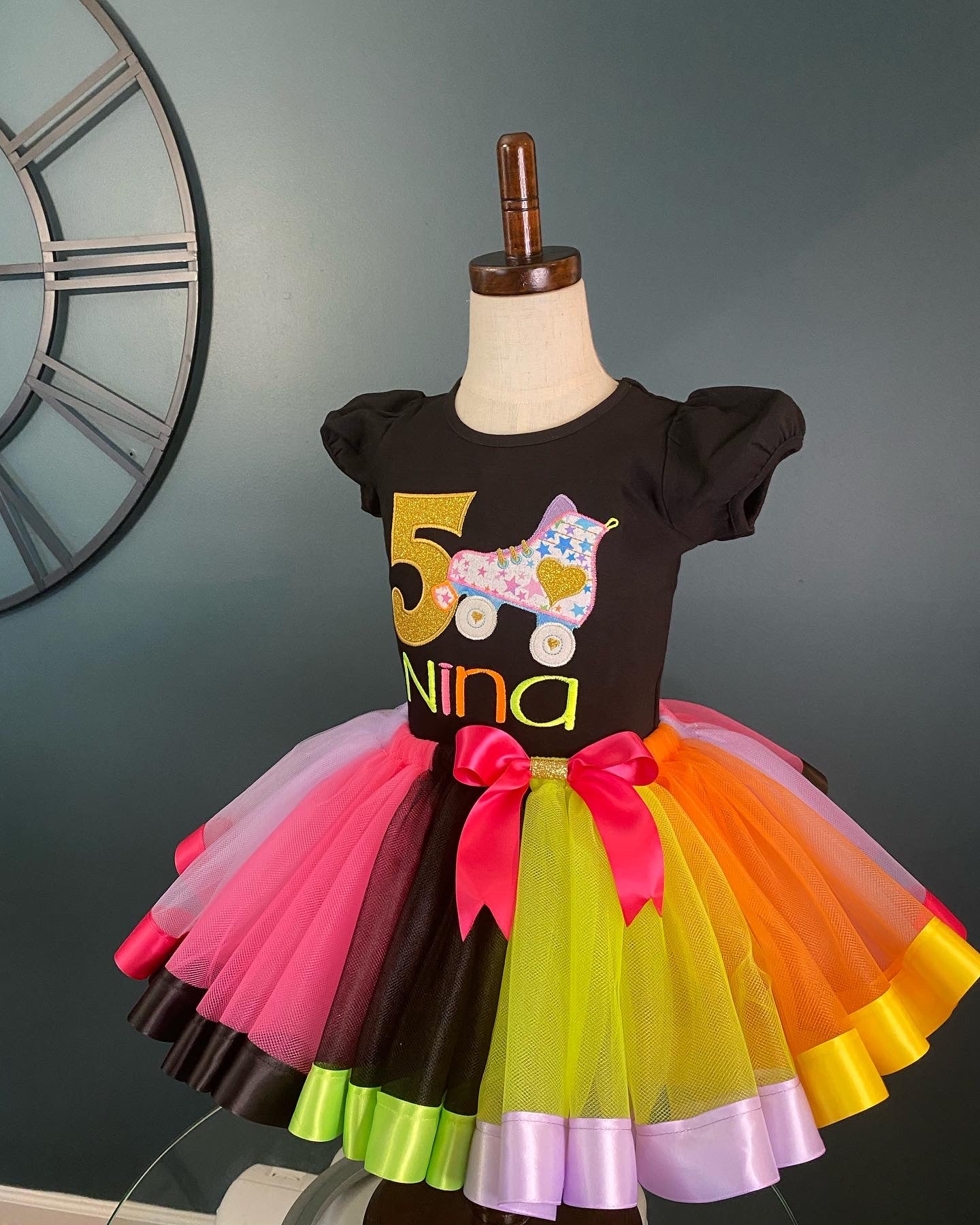 Skate theme birthday shirt and outfit for girls