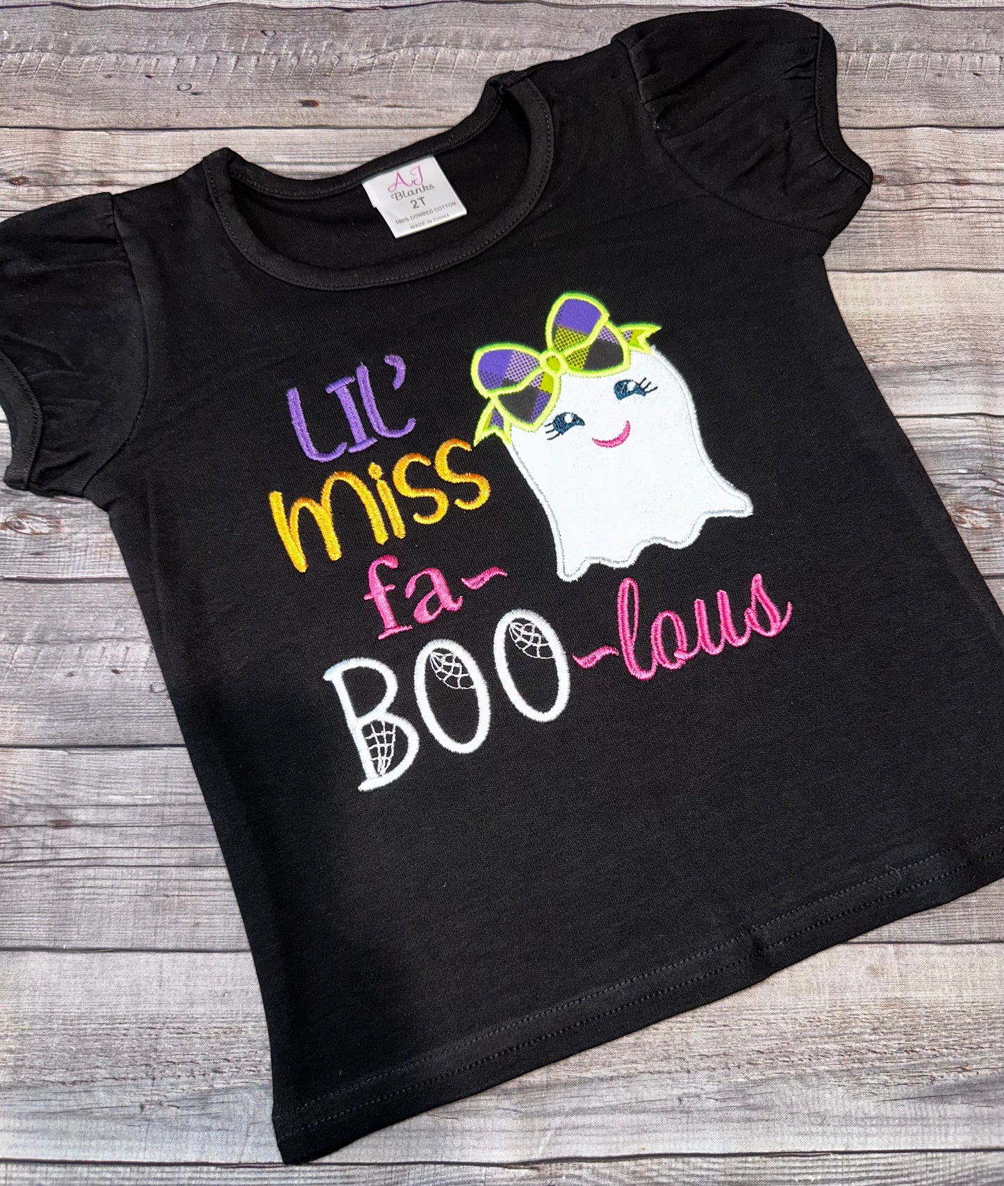 Lil miss faBOOLous Halloween shirt for kids