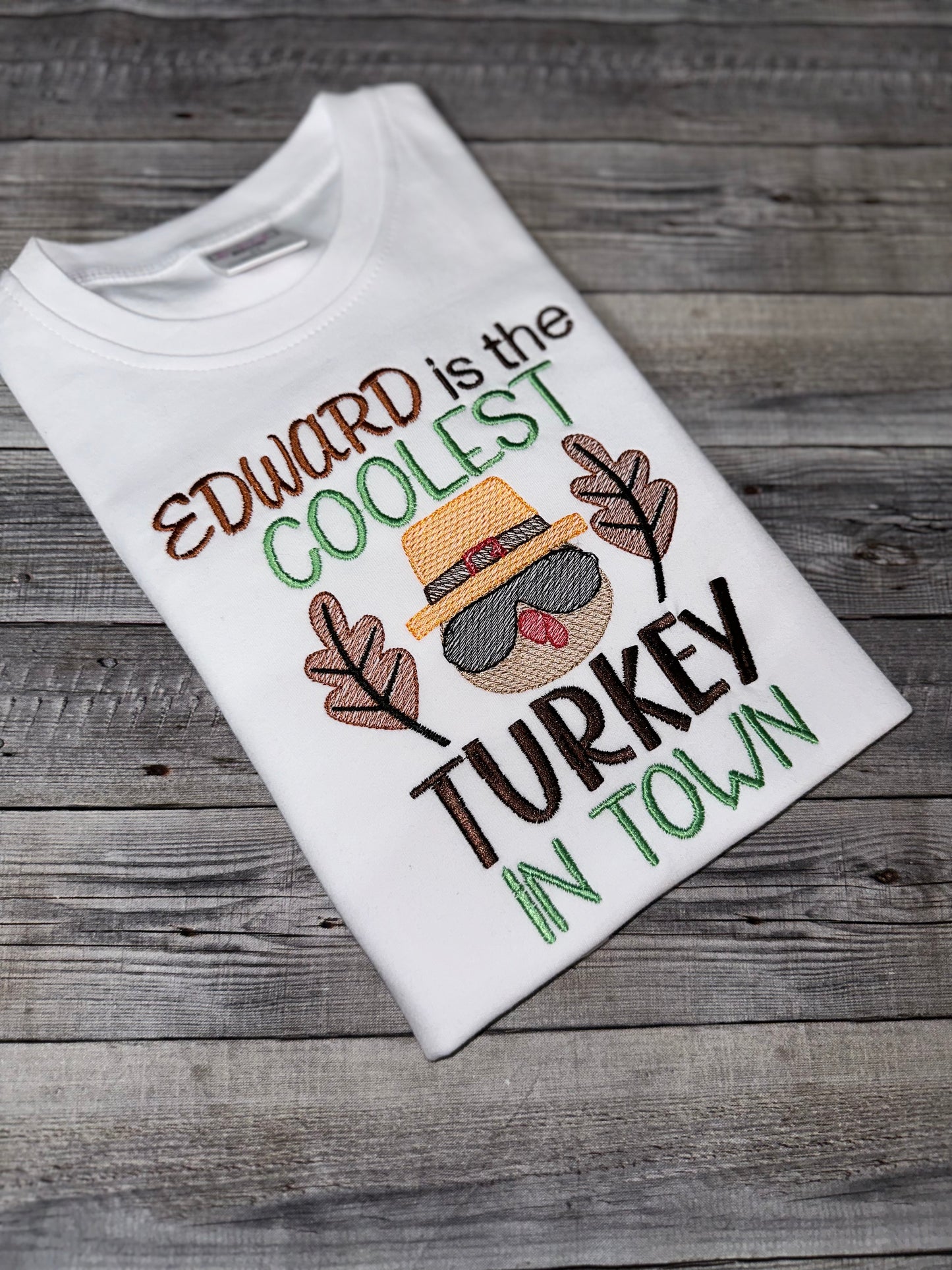 Coolest turkey in town shirt for boys- Thanksgiving Holiday shirt