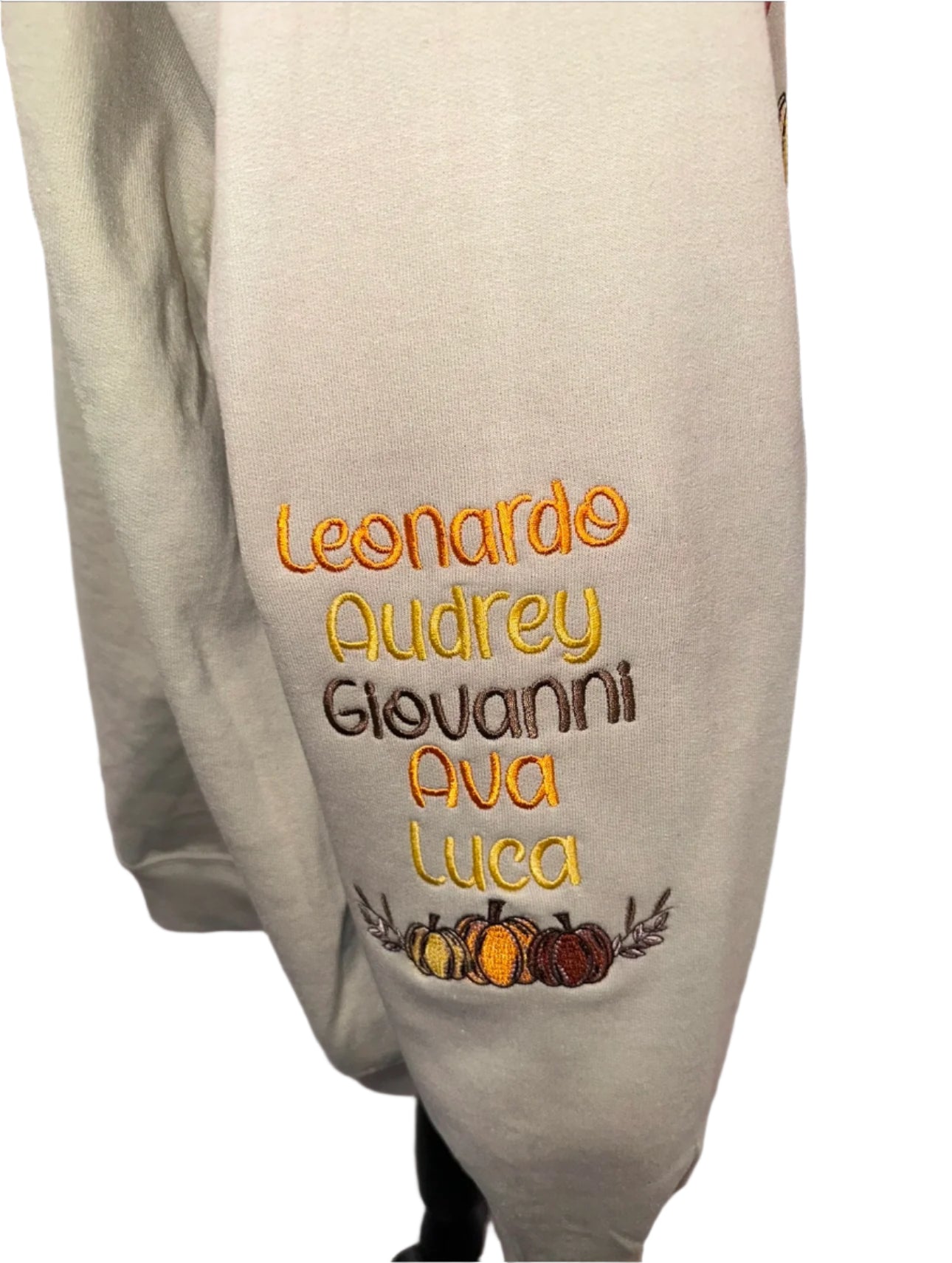 Personalizable Embroidered sweatshirt pumpkin patch