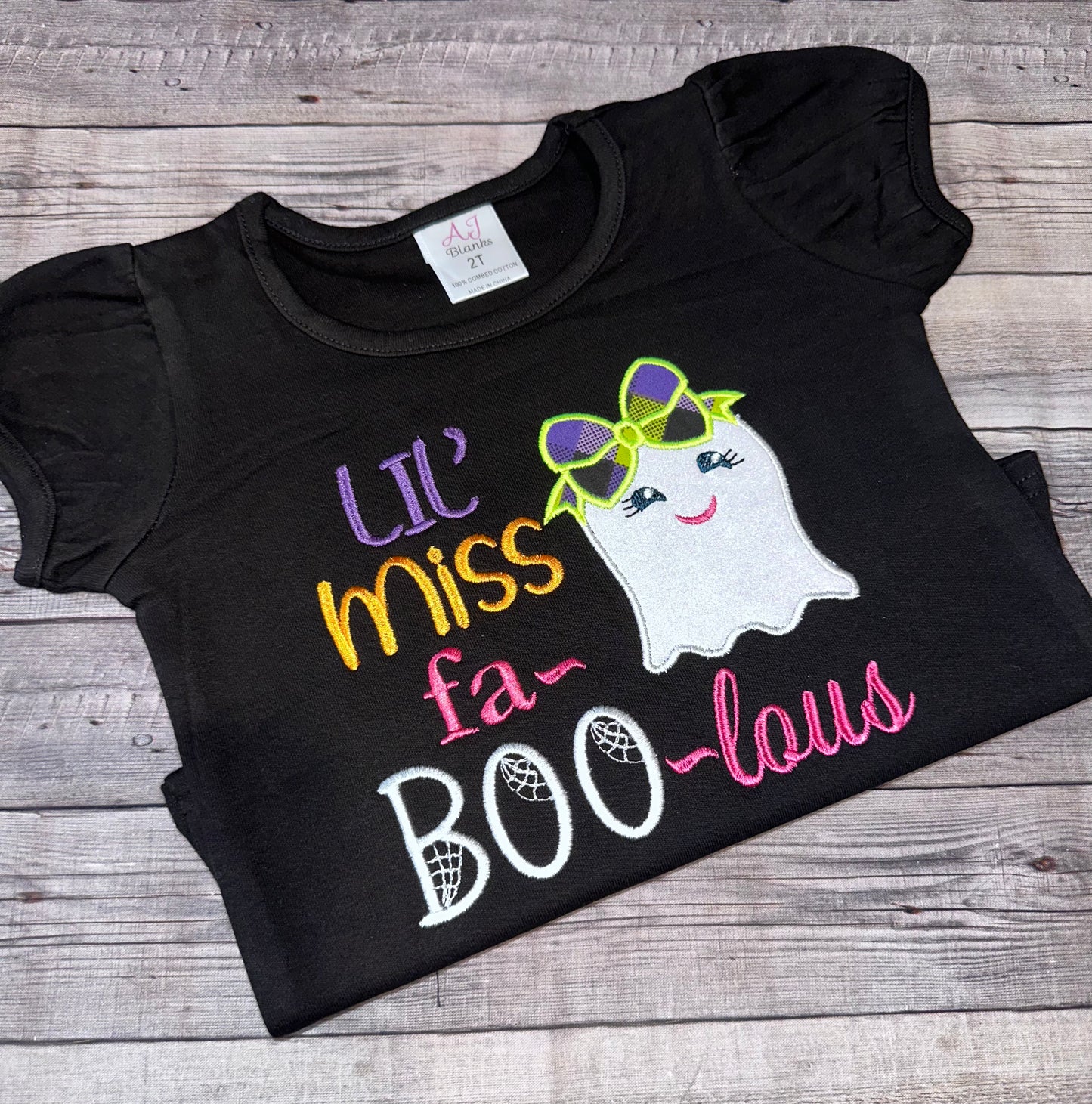 Lil miss faBOOLous Halloween shirt for kids