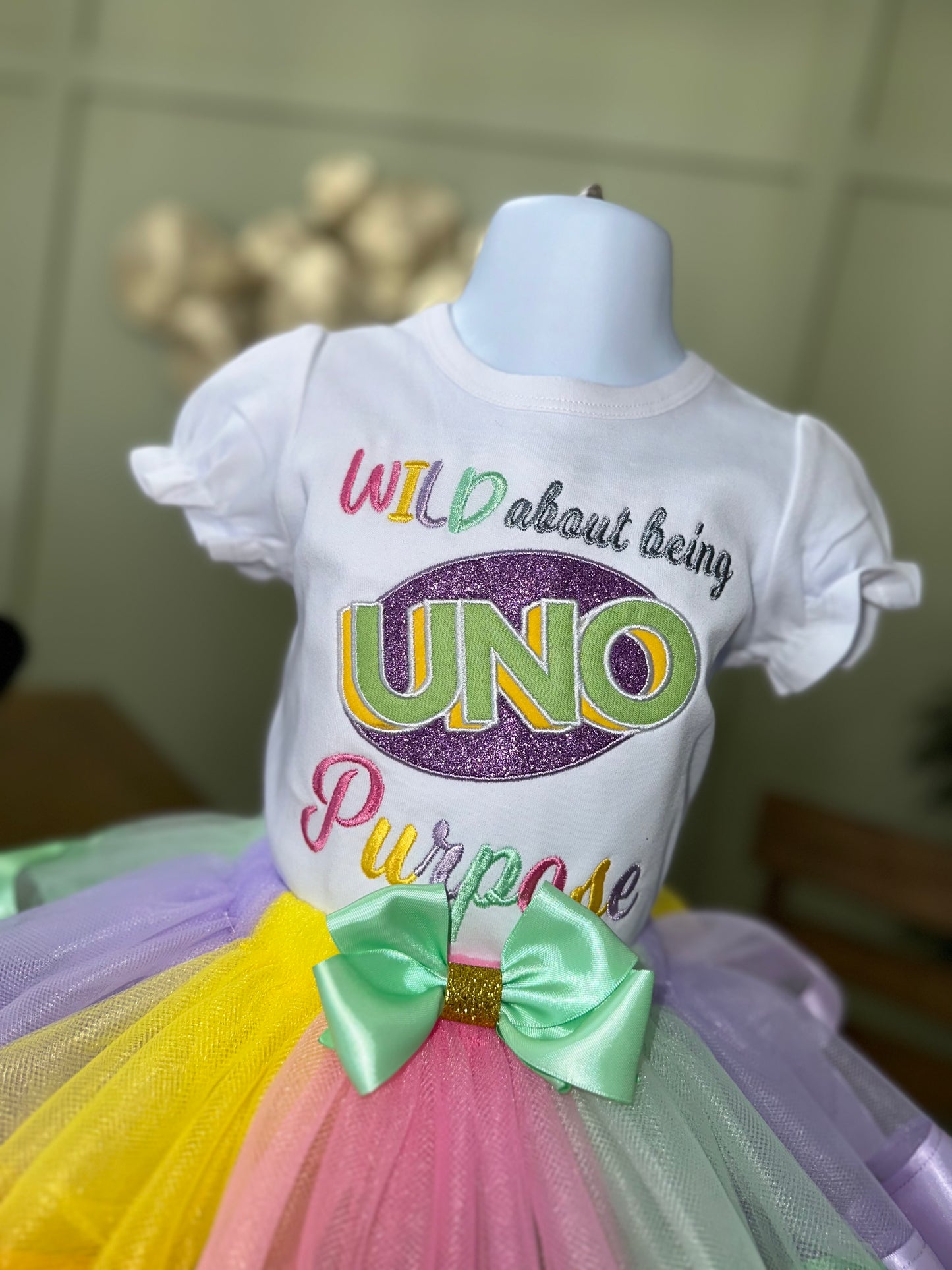 Wild about being Uno birthday outfit-pastel