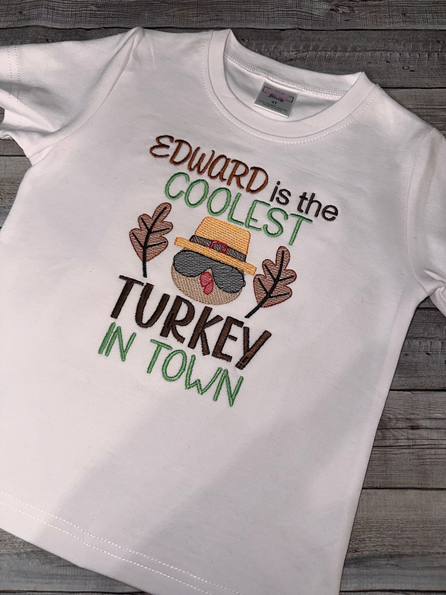 Coolest turkey in town shirt for boys- Thanksgiving Holiday shirt