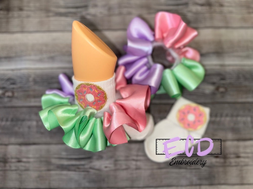 Donut theme ruffle socks for girls