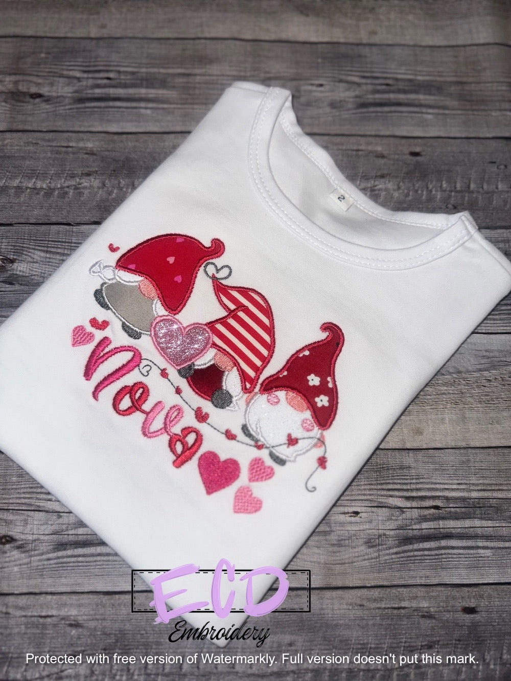 Three Gnomes Valentine's Day shirt for girls