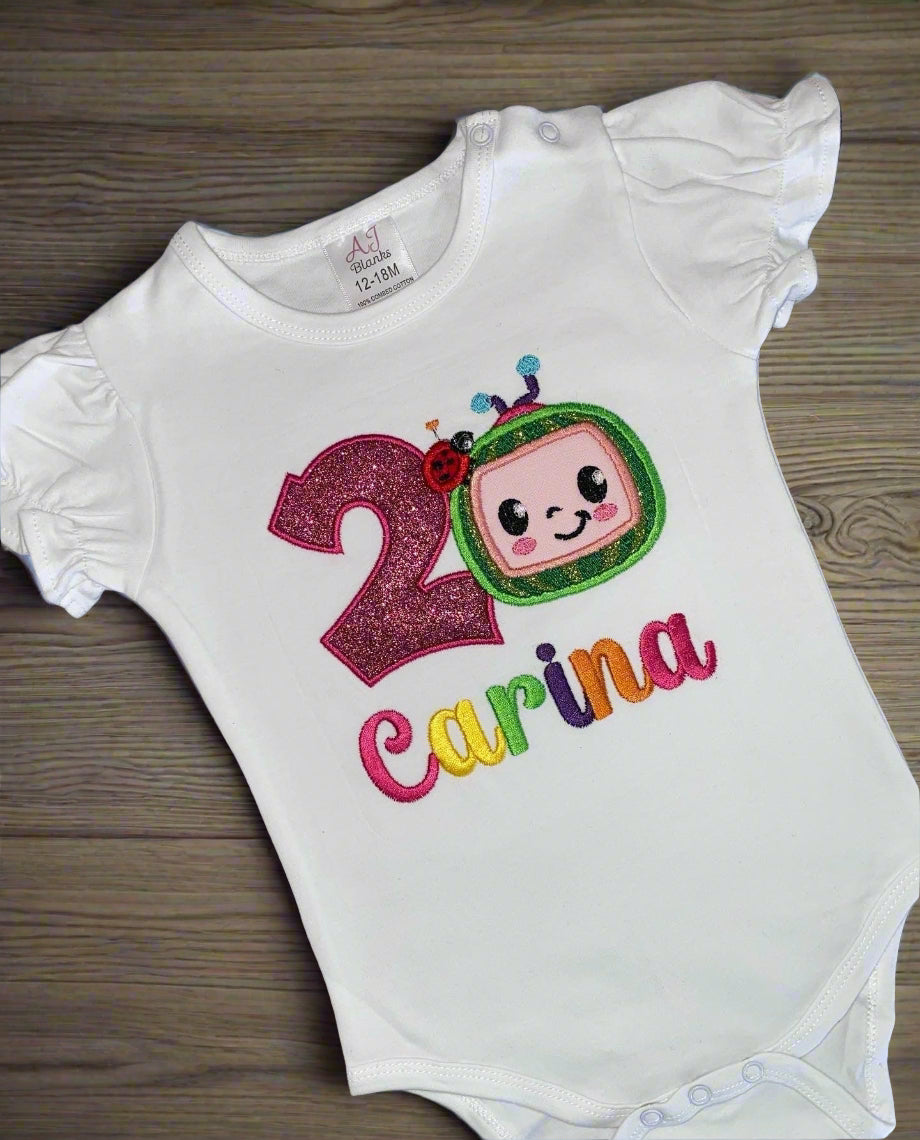 white cocomelon birthday outfit for girls