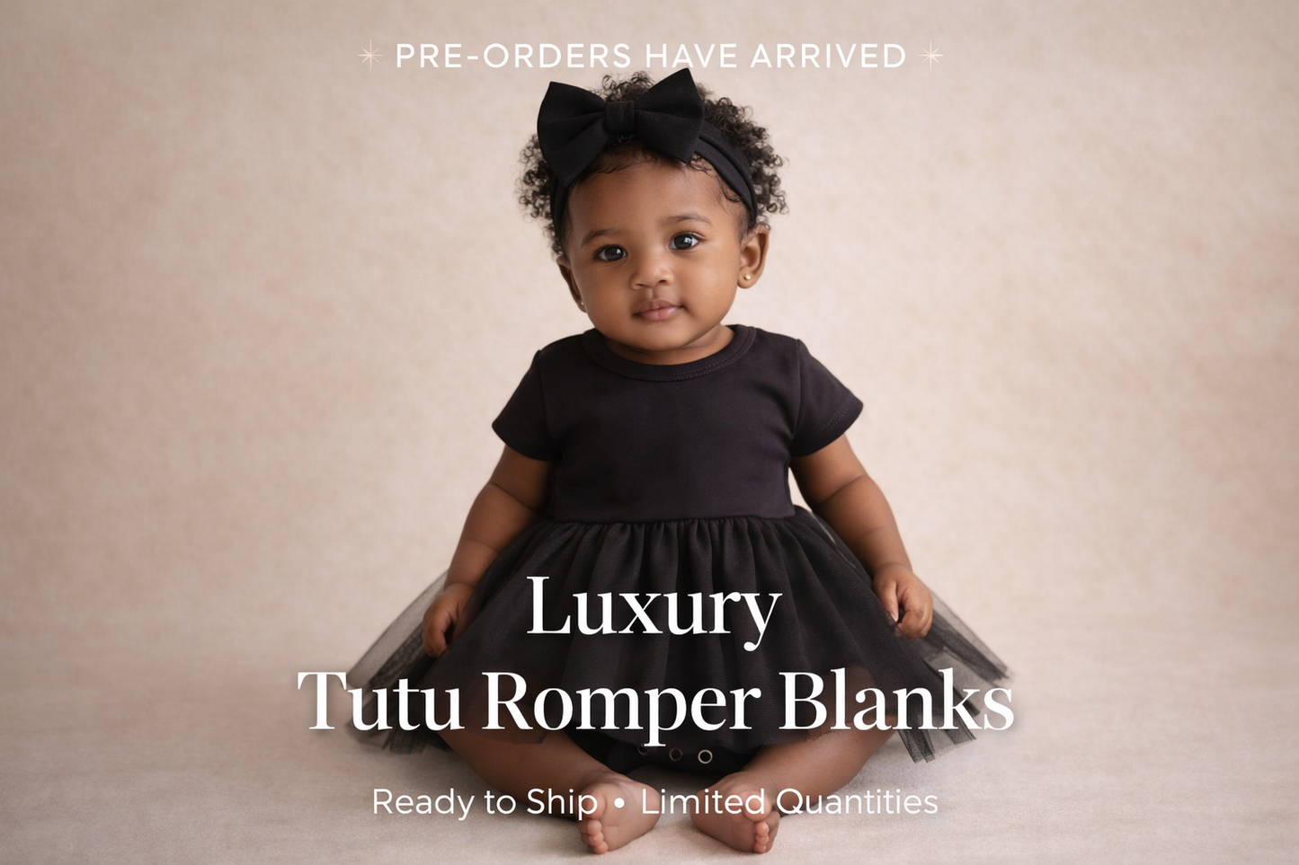 Embroidery blanks-black Tutu Romper for baby girls