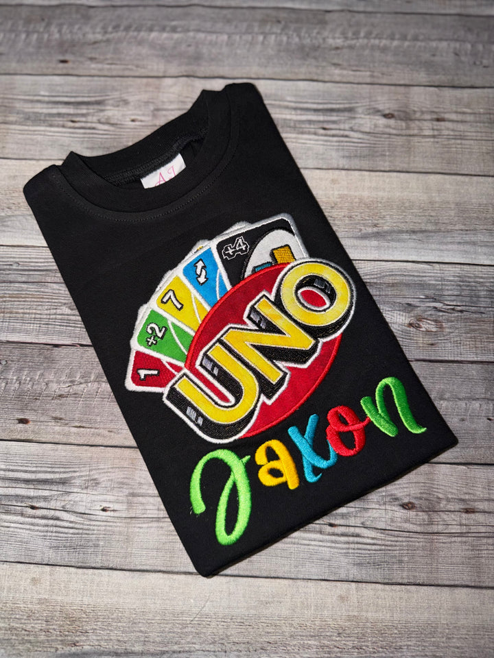 Personalized UNO Birthday Shirt for Boys – Custom Name UNO Card Shirt – Toddler Birthday Outfit