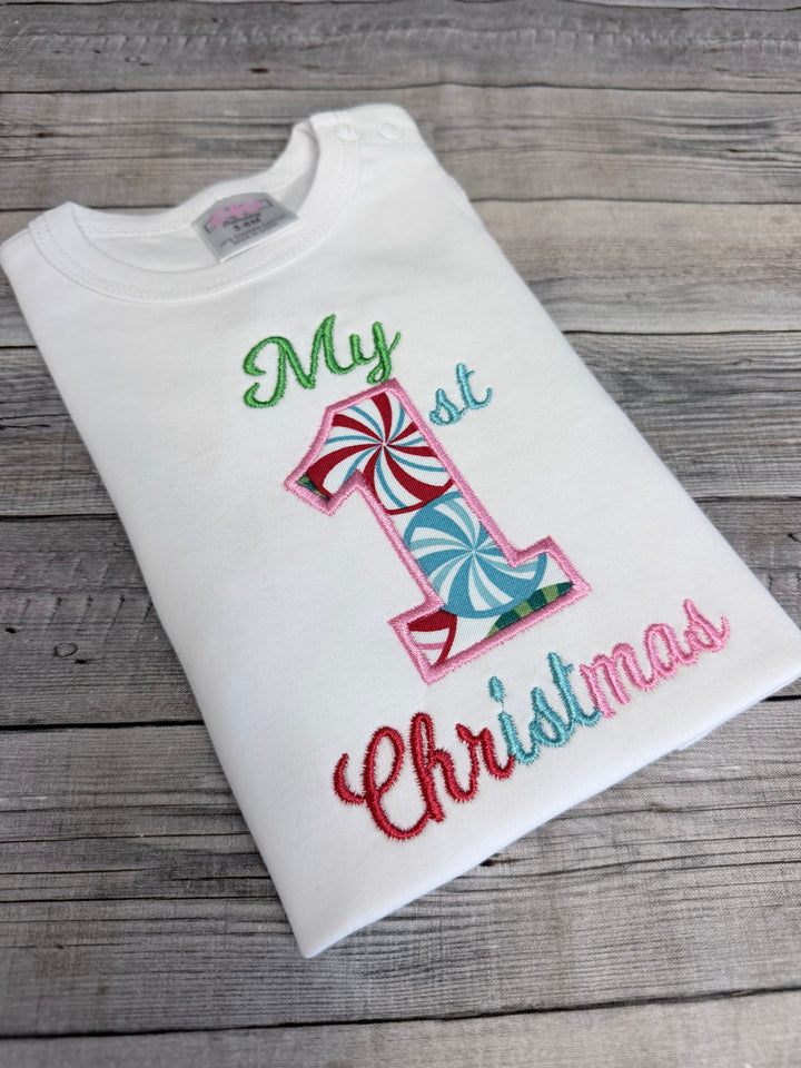 My 1st Christmas Embroidered Baby Shirt