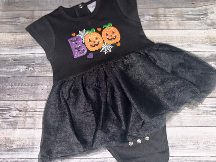 Baby Girl Pumpkin BOO Tutu Romper