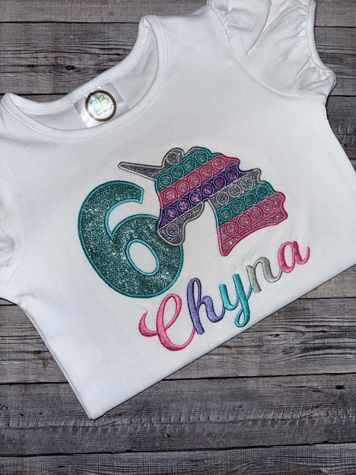 pop it unicorn birthday outfit for girls