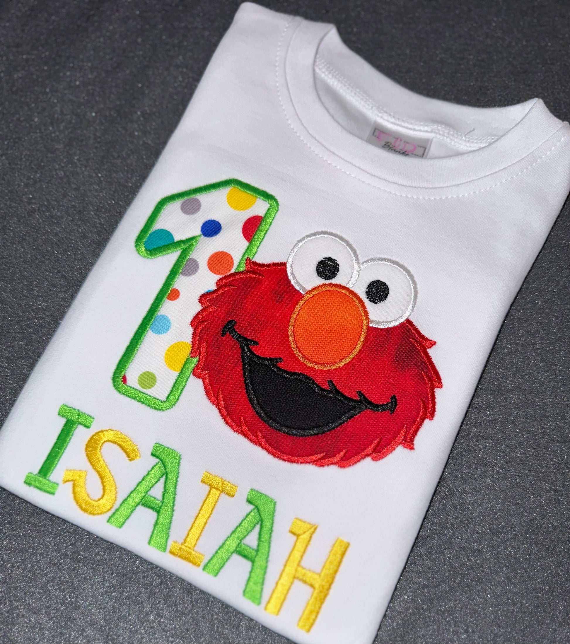 Elmo face personalized with age and name. elmo birthday shirt. Sesame Street theme birthday