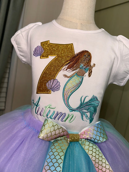 Little mermaid birthday party outfit for girls