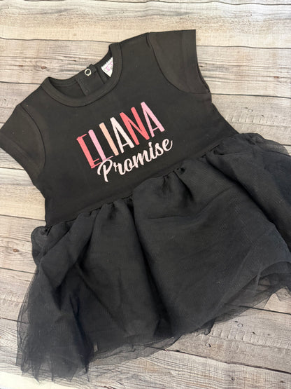 The Signature Black Tutu Romper – Personalized Name | Classic, Signature & Luxe Set