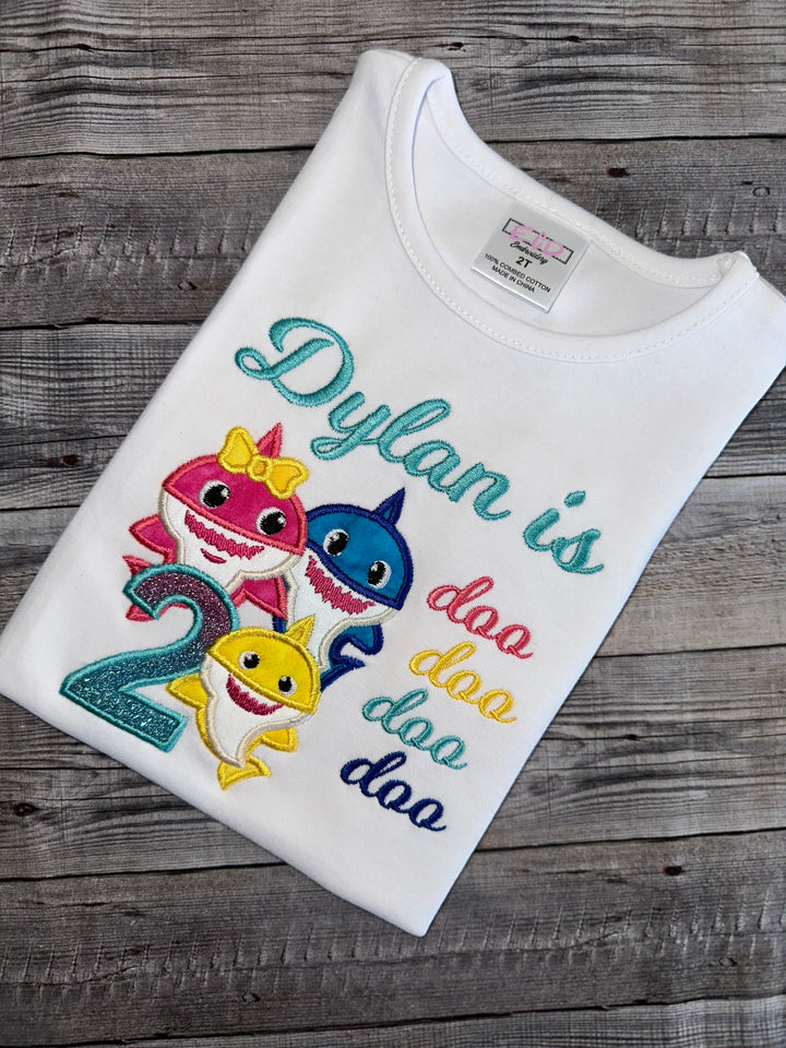 Personalized Baby Shark 2nd birthday shirt for girls