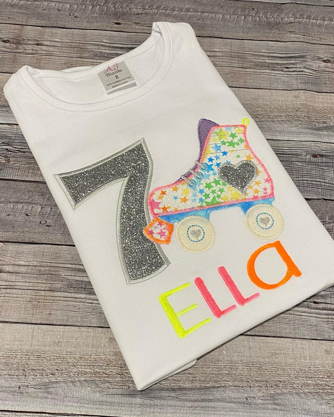 Skate Birthday party theme shirt for girls