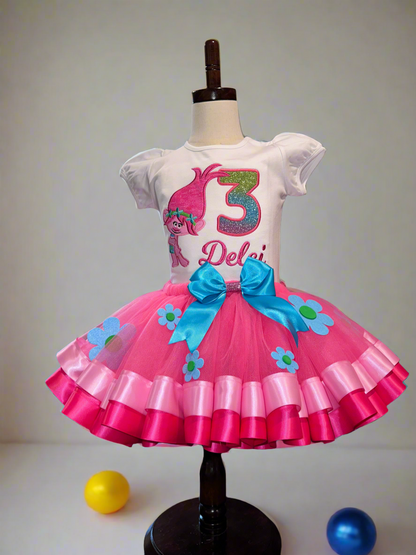 Princess Poppy Trolls birthday outfit
