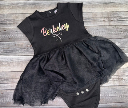 The Signature Black Tutu Romper – Personalized Name | Classic, Signature & Luxe Set