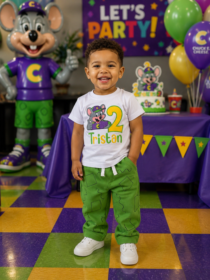 ChuckE Cheese Birthday Shirt | Personalized Boys Outfit