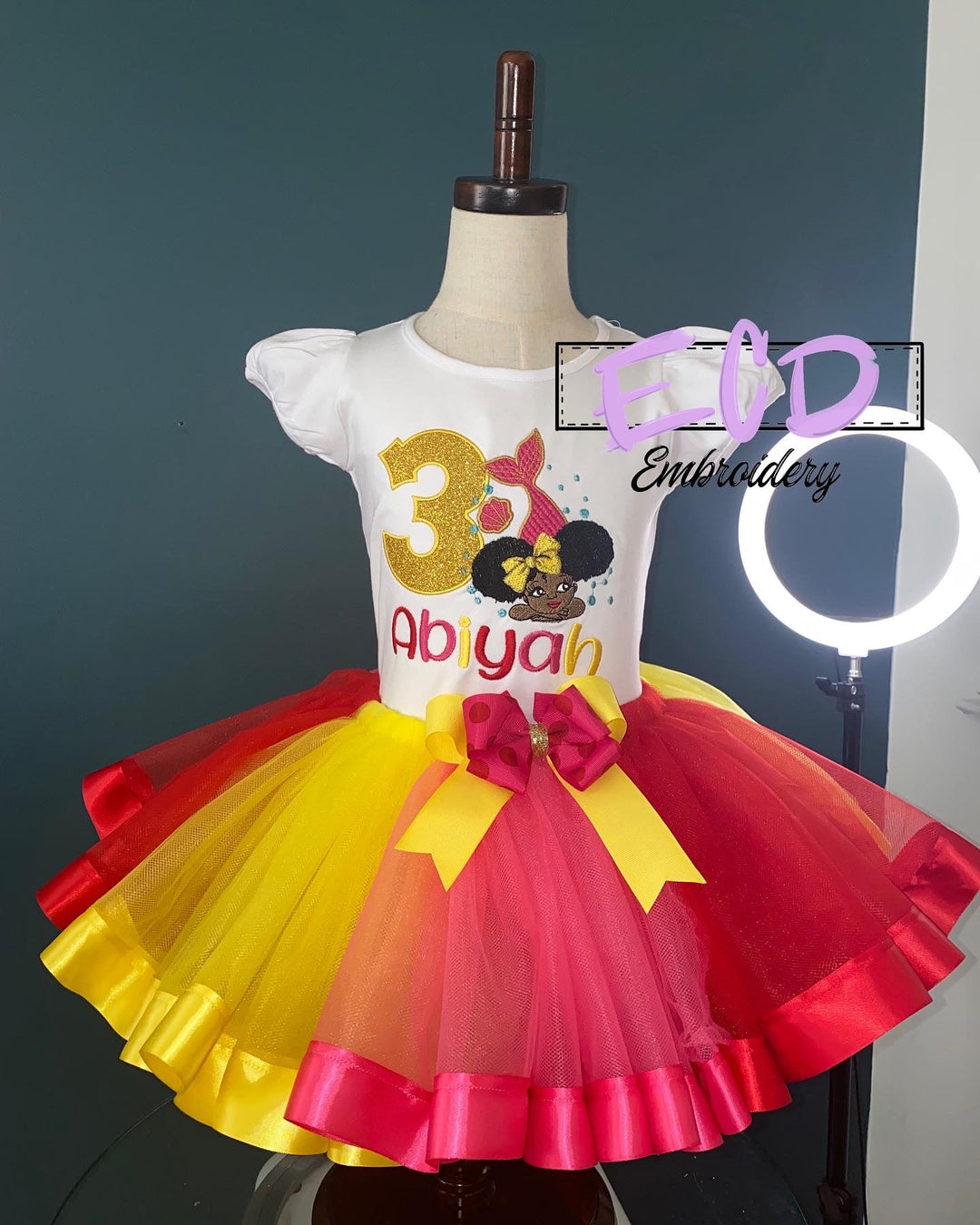 Black Mermaid Birthday outfit for girls