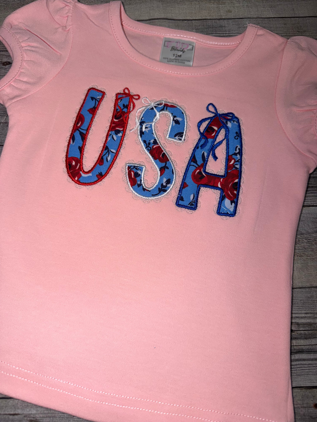 Patriotic USA Applique Shirt