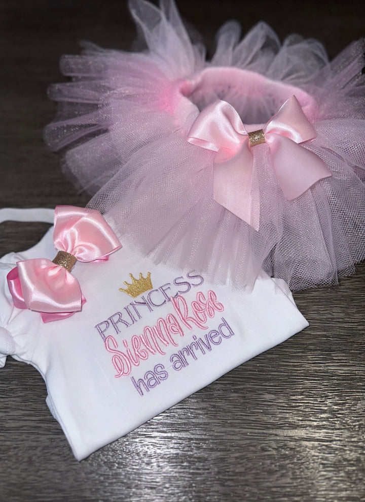 Personalized Princess has arrived newborn outfit